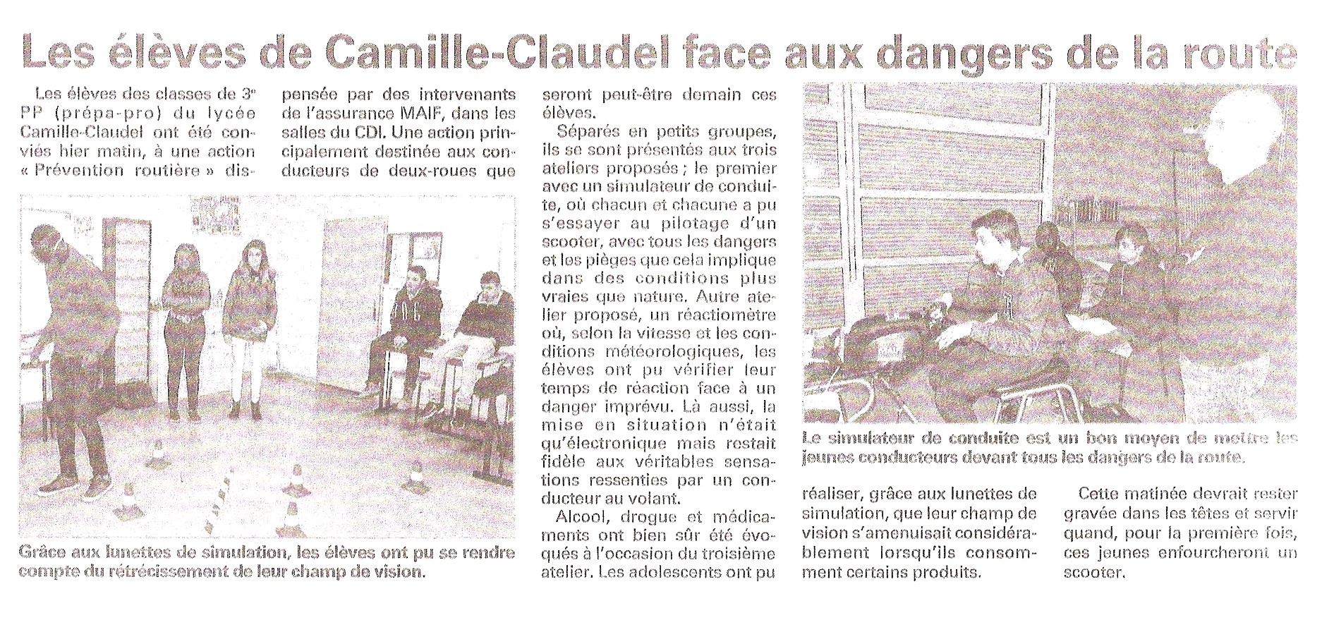 3° PP. Sensibilisation à la sécurité routière 3° PP. Sensibilisation à la sécurité routière