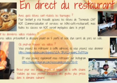 En direct du restaurant